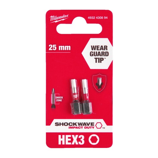Bit udarowy HEX 3x25mm Shockwave Milwaukee -zdjęcie numer 1