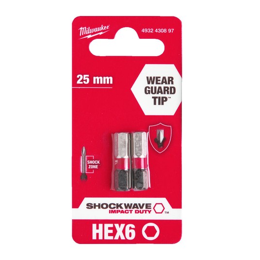 Bit udarowy HEX 6x25mm Shockwave Milwaukee -zdjęcie numer 1