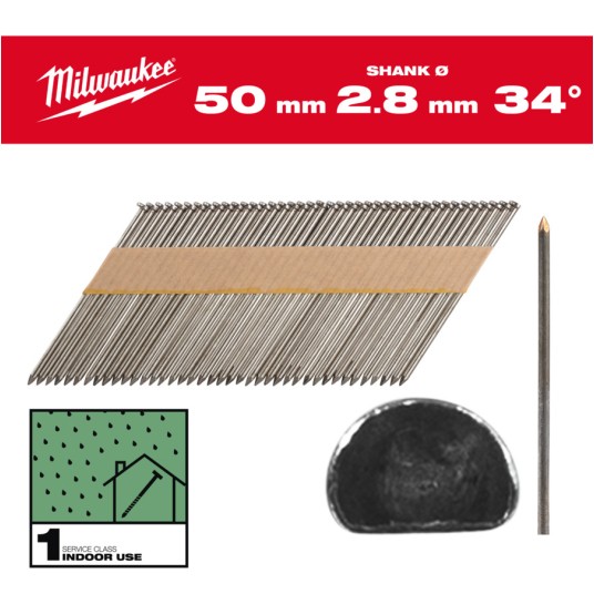 Gwoździe 34° pierścieniowe fazowane 50mm 2200szt -zdjęcie numer 1