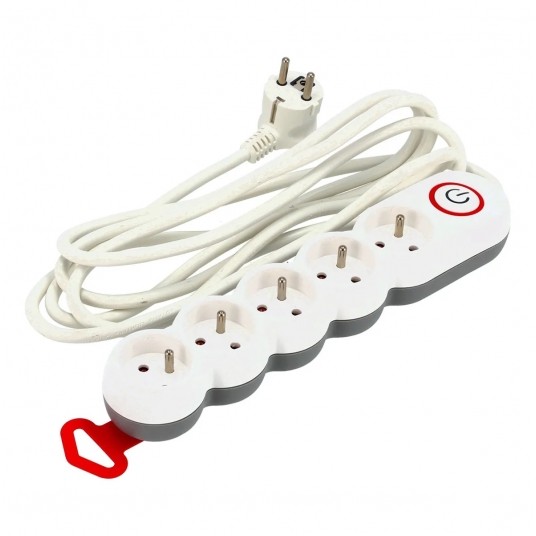 Przedłużacz listwa 3x1,5mm 5 gniazd 3m -zdjęcie numer 1