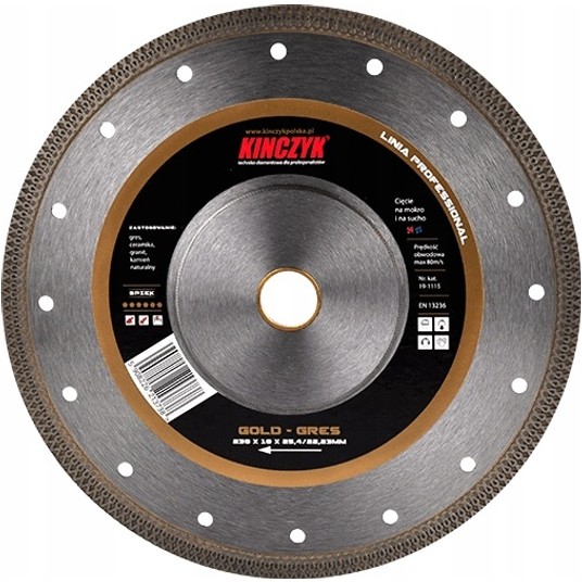 Tarcza GOLD-GRES 250x1,6/2,0x10x25,4 -zdjęcie numer 1
