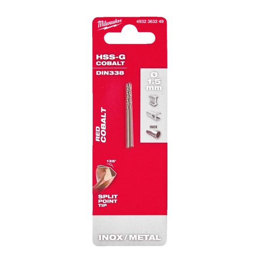 Wiertło do metalu HSS-G Cobalt 1,5mm Milwaukee -zdjęcie numer 2