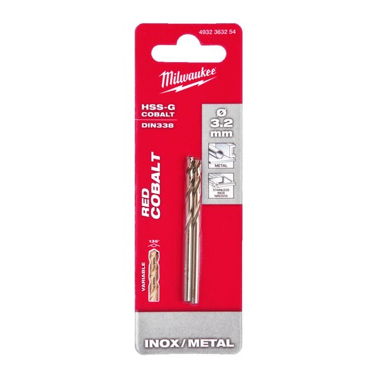 Wiertło do metalu HSS-G Cobalt 3,2mm Milwaukee -zdjęcie numer 1