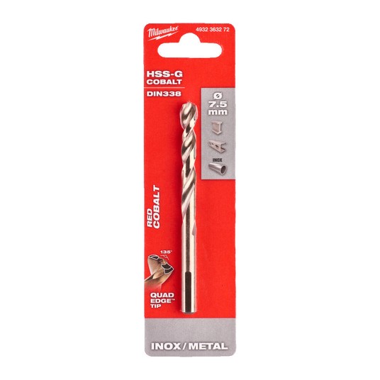 Wiertło do metalu HSS-G Cobalt 7,5mm Milwaukee -zdjęcie numer 1