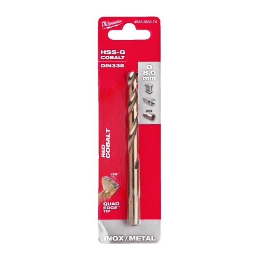 Wiertło do metalu HSS-G Cobalt 8,0mm Milwaukee -zdjęcie numer 1
