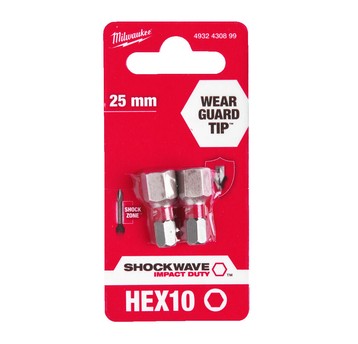 Bit udarowy HEX 10x25mm Shockwave Milwaukee