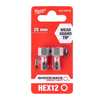 Bit udarowy HEX 12x25mm Shockwave Milwaukee