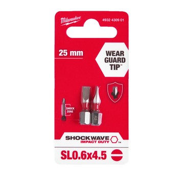 Bit udarowy płaski SL 0,6x4,5 Shockwave Milwaukee