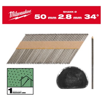 Gwoździe 34° pierścieniowe fazowane 50mm 2200szt