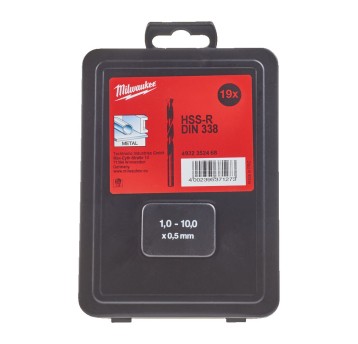 Kaseta wierteł HSS-R 1-10mm 19szt