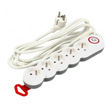 Przedłużacz lista 3x1,5mm 5 gniazd 5m