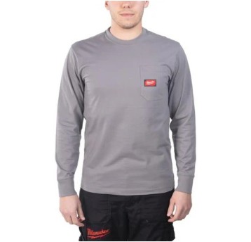 T-shirt z długim rękawem jasnoszary XXL