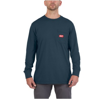 T-shirt z długim rękawem niebieski XXL