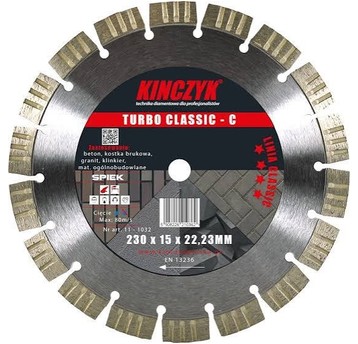 Tarcza TURBO CLASSIC-C 230x15x22,23