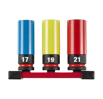 Zestaw nasadek 1/2" do felg na listwie 3szt