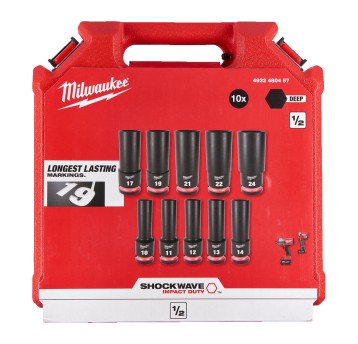 Zestaw nasadek udarowych długich ShW 1/2 10szt