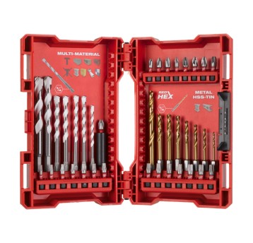 Zestaw wierteł i BITÓW ShW/ TiN 39szt.